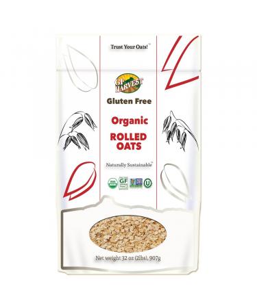 GF Harvest Gluten Free Organic Rolled Oats, 32 Ounce Bag, Oat 2 Pound (Pack of 1)