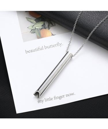 CPsyte Breathing Necklace - Stress Relief & Mindful Meditation Device | 2 PCs Silver Calming Call Chain for Relaxation - Buy Online on GoSupps.com