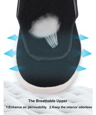 Elitechoice Men's Wide Width Diabetic Shoes with Adjustable Closure - Lightweight, Breathable Sneakers for Swollen Feet - Size 10 Wide, Black - Buy Online on GoSupps.com