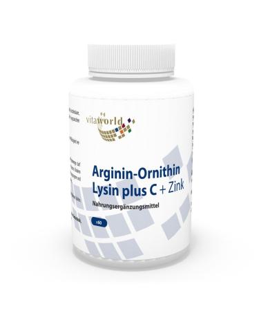 Vita World Arginine Ornithine Lysine + Zinc + Vitamin C 60 Capsules Made in Germany