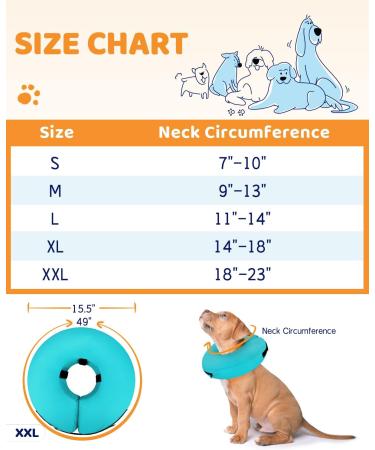 Supet Rewrise Dog Inflatable Collar - Leak Protection for Post-Op Comfort | Soft & Stylish Design (XXL: 45.6-58.4 cm Green) - Shop Internationally! - Buy Online on GoSupps.com
