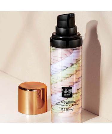  LINGJIONG Tricolor color-correcting complexion - Color-correcting serums for the face face primer insulating cream invisible pores hydrating complexion and concealer - Buy Online on GoSupps.com