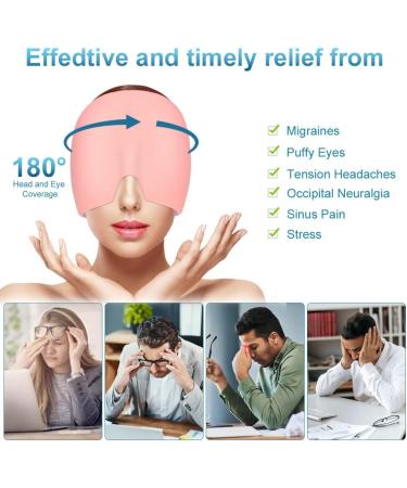 ACWOO Migraine Relief Cap - Reusable Cold Hot Therapy Head Wrap for Chronic Migraine and Headache Relief - Single-Sided Gel Ice Hot Cap for Tension Headache, Sinus, Stress, Puffy Eyes (Pink) - Buy Online on GoSupps.com