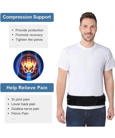 SI Sacroiliac Belt Sacroiliac Joint Support SI Belt Hip Brace with Elastic Straps for Pelvis Lower Back Hip Groin Sciatica Nerve LXL - Buy Online on GoSupps.com