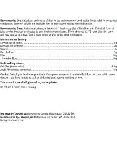 Metagenics MetaFiber - 6 g Dietary Fiber - Supports GI Regularity & Occasional Constipation Relief* - Fiber Blend Powder - Non-GMO & Gluten-Free - 10.72 oz - Buy Online on GoSupps.com