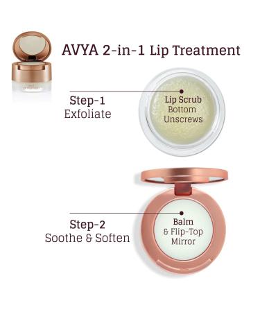 Avya Skincare Lip Treatment: Exfoliating Sugar Scrub and Nourishing Balm with Marula and Mango - 0.7oz - Buy Online on GoSupps.com