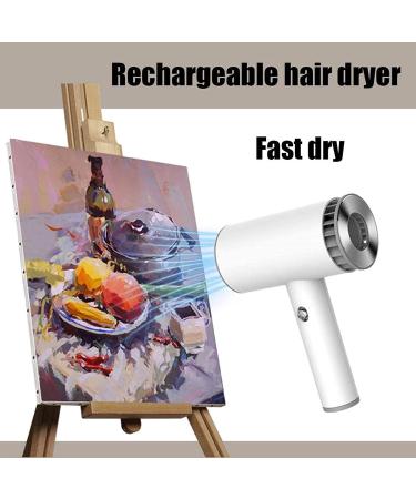 USB Wireless Hair Dryer 2000mAh Lithium Battery Rechargeable Cordless Hair Dryer Portable Travel Blowdryer w/Hot & Cold Wind for Outdoor/Indoor - Buy Online on GoSupps.com