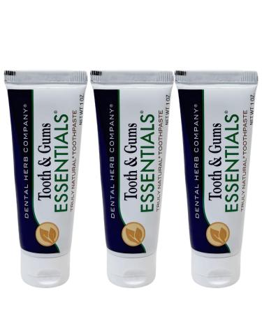 Dental Herb Company - Travel Toothpaste 1oz (3 Pack) Truly Natural Fluoride-Free and SLS-Free - Superior Defense Against Bleeding and Irritated Gums Dry Mouth and Mouth sores.