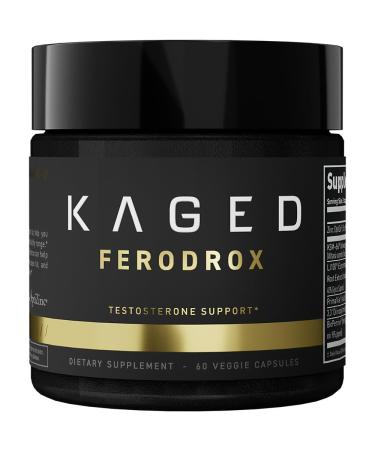 Kaged Testosterone Booster | Ferodrox | Ultra-Premium Hormone Management Supplement with LJ100 Tongkat Ali | KSM-66 Ashwagandha | Shilajit | 60 Servings