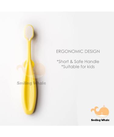 Smiling Whale Nano Toothbrush for Toddlers and Kids - Extra Soft Bristles for Sensitive Gums - Duo Function Tongue Cleaner - Pink - Buy Online on GoSupps.com