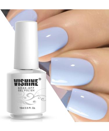 Vishine Nail Gel Polish 15ml Soak Off Nail Gel Polish Nail Art Manicure Salon DIY UV LED Lamp Required - Muted Baby Blue 0.5 OZ - Buy Online on GoSupps.com