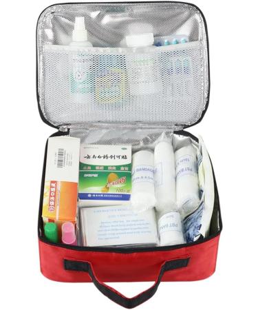 Empty First Aid Bag - Multi-Pocket Emergency Medical Kit for Home, School, Office, Car | Red Medium Size - Buy Online on GoSupps.com