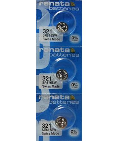 Renata Watch Battery 321 0%Hg Mercury Free X 3