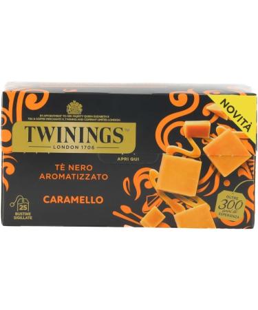  Italian Gourmet E.R. Twinings T Nero Aromatizzato al Caramello Black Tea with Caramel Flavour Pack of 25 Filters 4 x 50 g + Italian Gourmet Polpa 400 g - Buy Online on GoSupps.com