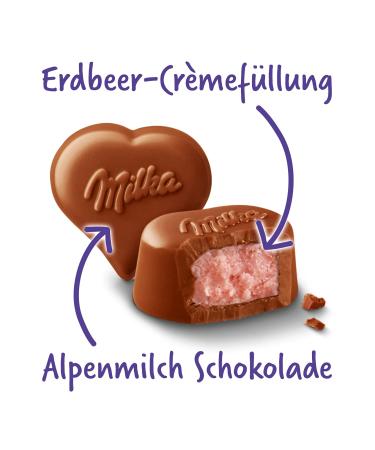 Buy Milka Von Herzen Pralin s Strawberry Cream 10 x 110g | Premium Alpine Milk Chocolate & Strawberry Filling | International Shipping Available - Buy Online on GoSupps.com