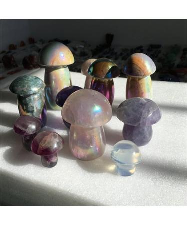 Crystal Rough Home Decoration Natural Quartz Mushroom Shape Crystal Carving Angel Aura Crystal Carved Mushroom for Decoration Stones (Color : Aura 5-6cm Size : 1 pcs) 1 pcs Aura 5-6cm - Buy Online on GoSupps.com