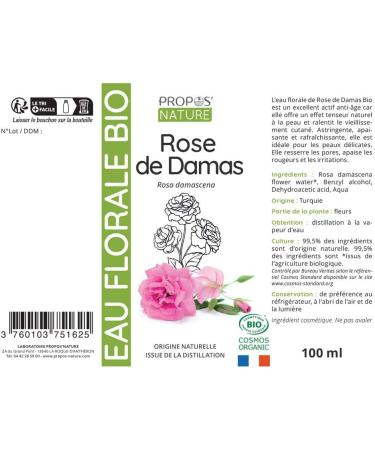 Organic Damascus Rose Hydrosol - Rosa damascena - 100 ml - PROPOS'NATURE - Buy Online on GoSupps.com