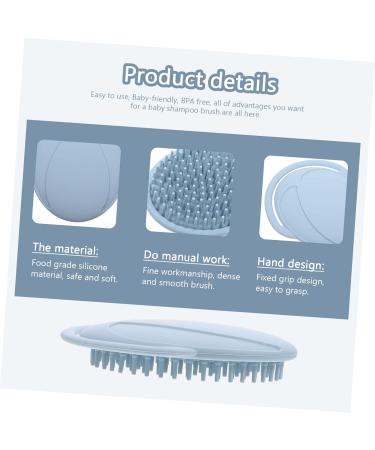 Silicone Scalp Shampoo Brush for Infants & Kids | Exfoliating Hair Massage Brush - Blue 11.5x10x2CM - Buy Online on GoSupps.com