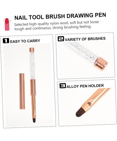minkissy 1pc Nail Pen Nail Art Tip Brush Manicure Diy Pen Nail Painting Carving Pen Builder Nail Art Pen Nail Paint Kit Nail Gel 3d Plastic Rose Gold - Buy Online on GoSupps.com