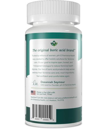 pH-D Feminine Health Support 600 mg Boric Acid Suppositories Woman Owned for Vaginal Odor Use 72 Count - Buy Online on GoSupps.com