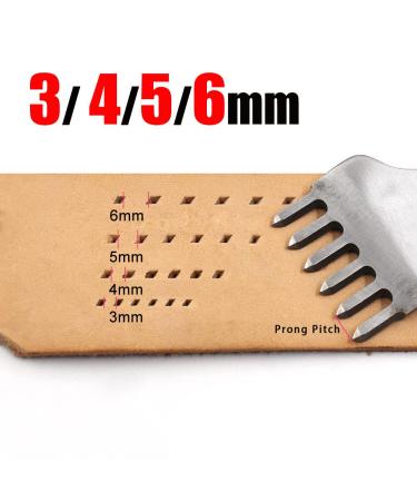 4mm White Steel Prong Leather Hole Punch Set for Leather Working - 1246 Stamping Board Diamond Lacing Stitching Chisel Set - Buy Online on GoSupps.com