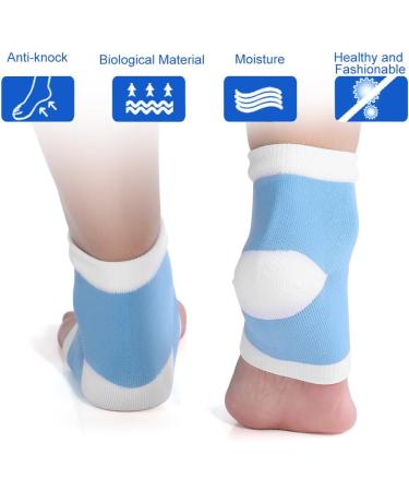 Moisturizing Spa Gel Socks for Dry Cracked Heels - Exfoliating Heel Treatment (Blue) - Buy Online on GoSupps.com