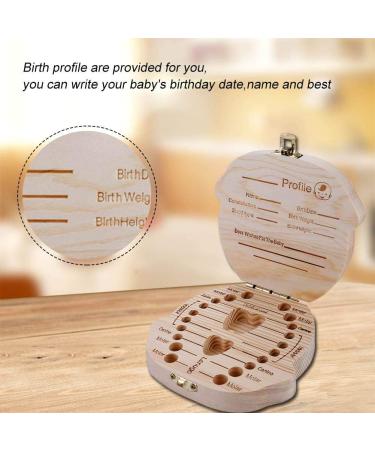 Dewin Baby Milk Teeth Organizer - Color Version Wooden Tooth Box for Children - Souvenir Storage (English Boy) - Buy Online on GoSupps.com