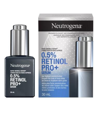 Neutrogena Retinol Rapid Wrinkle Repair 0.5% Pure Retinol Pro+ Serum -reduce the look of fine lines wrinkles dark spots and dullness - 30 mL Pro + Serum