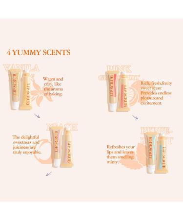 Exfoliant et hydratant pour les l vres b ton de gommage pour les l vres Exfoliant pour les l vres Exfoliant pour les l vres Hydratant | Ensemble de gommages l vres 4X produits de soins pour les l  - Buy Online on GoSupps.com