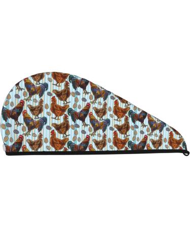 Beautiful Color Rooster Microfiber Hair Towel | Soft Super Absorbent Coral Velvet Wrap for Long Curly & Thick Hair - Quick Dry Solution - Buy Online on GoSupps.com