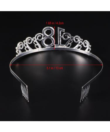 Frcolor Birthday Crystal Tiara Crown 18th Rhinestone Princess Queen Headband - Buy Online on GoSupps.com