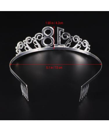 Frcolor 18th Birthday Crown Headband for Women | Crystal Silver Tiara with Combs | Perfect Gift for 18th Birthday Celebrations - Buy Online on GoSupps.com
