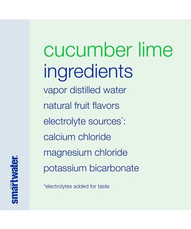 Smartwater Cucumber Lime Flavored Drinking Water - 23.7 Fl Oz Bottles, Pack of 12 - Buy Online on GoSupps.com