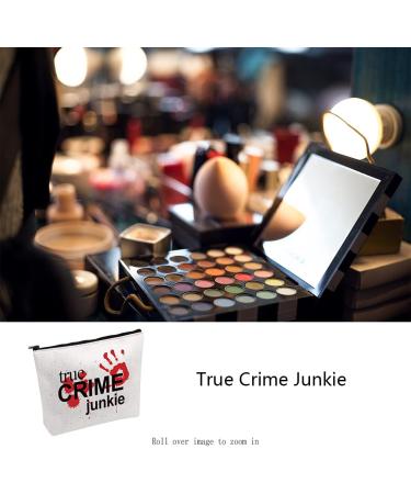 PWHAOO True Crime Junkie Horror Cosmetic Bag - Perfect True Crime Gift for Murderinos | Halloween Day Gift | International Shipping - Buy Online on GoSupps.com