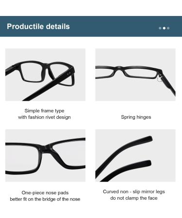 BLUELESS Vintage Reading Glasses for Men & Women - Black +1.00 | Stylish & Comfortable 1.0x Magnification - Buy Online on GoSupps.com