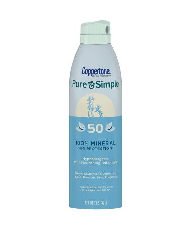 Coppertone Pure and Simple Zinc Oxide Mineral Sunscreen Spray + Stick SPF 50 Combo Pack - Buy Online on GoSupps.com
