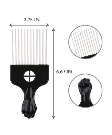 Metal Afro Hair Pick Comb - Detangle Wig Braid Styling Comb (1 Pack) - Buy Online on GoSupps.com