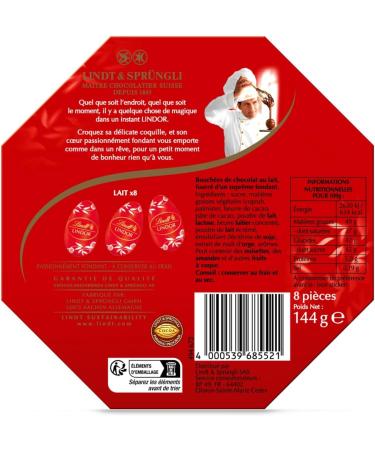 Lindt - Bo te Cadeau ufs Moyens LINDOR - Chocolat au lait - Id al pour P ques 144g Chocolat au lait 144g - Buy Online on GoSupps.com
