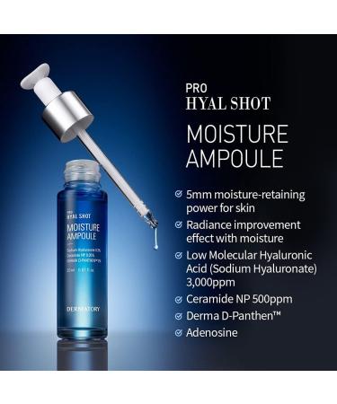 Dermatory Pro Hyal Shot Moisture Ampoule - Deep Hydration Serum for Softer Firmer Skin - 20ml - Buy Online on GoSupps.com