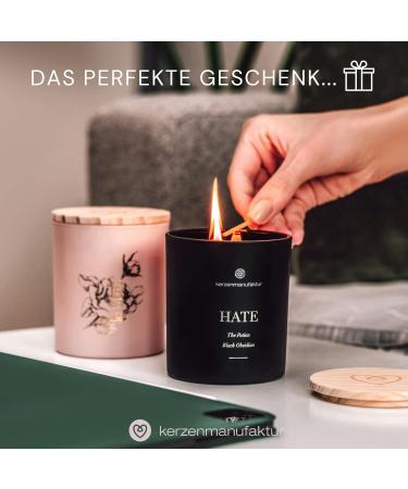 Candle Factory Hate Scented Candle | 220g Soy Wax Crystal Candle with Black Obsidian | Vegan Grapefruit Pepper & Cedar Fragrance in Glass - Buy Online on GoSupps.com