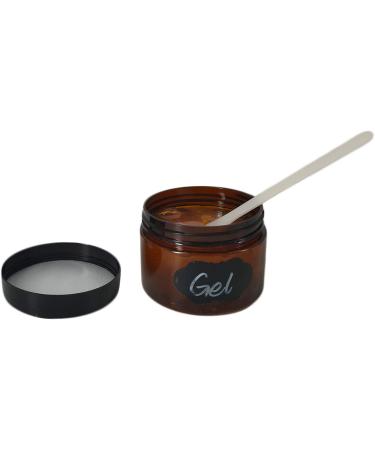 20 Pack 4oz Amber Plastic Jars with Black Lids - PET Storage Container for Cosmetics - Includes Spatulas, Pen, Labels - By ZMYBCPACK - Buy Online on GoSupps.com