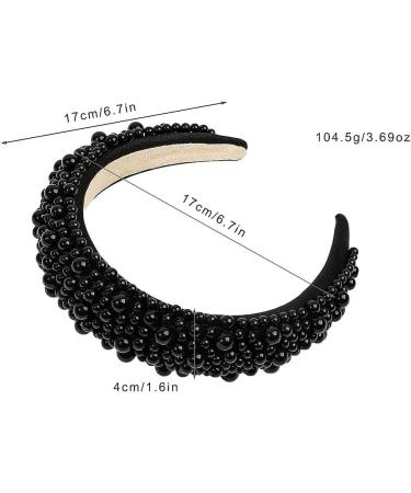 TRIXES Black Beaded Headband - Women's Fashion Accessory - Pearl Beaded - Buy Online on GoSupps.com