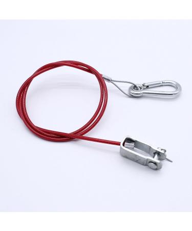 100cm Length Stainless Steel Dependable Trailer Dismounting Safety Rope With Forked Head U Shaped Clip Carabiner Durable Stainless Steel Trailer Rope Versatile Towing Rope Reliable Trailer Rope Sturdy - Buy Online on GoSupps.com