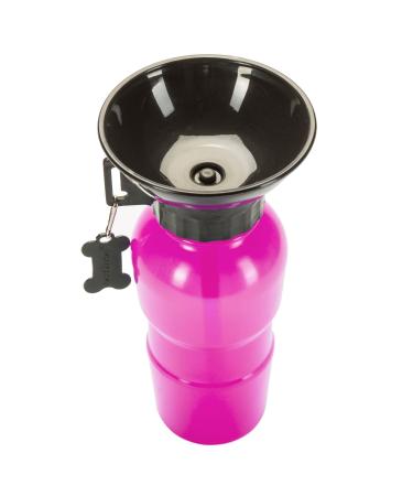 GOODS+GADGETS dog drinking bottle with integrated drinking bowl travel water bottle car dog bottle with water bowl 600ml red