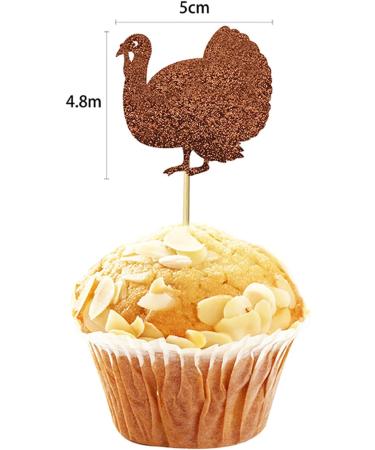EOQPDECD 12 Pcs Happy Thanksgiving Day Cupcake Toppers Glitter Fall Maple Leaves Pumpkin Turkey Grateful Thankful Cupcake Decors for Thanksgiving Theme Party Birthday Cake Decors Supplies - Buy Online on GoSupps.com