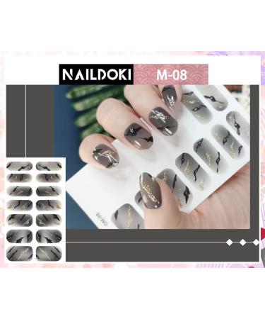NAILDOKI Nail Stickers 6 Sheets x 14 Pieces Full Wraps Nail Polish Strips Self-Adhesive Gel Nail Art Decals for Women Girls B2-30 - Buy Online on GoSupps.com