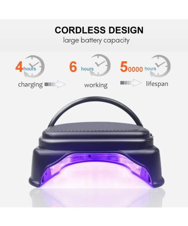 Lumcrissy Rechargeable Cordless UV LED Nail Lamp - Portable Gel Nail Dryer with Touch Screen Sensor - Black - Buy Online on GoSupps.com