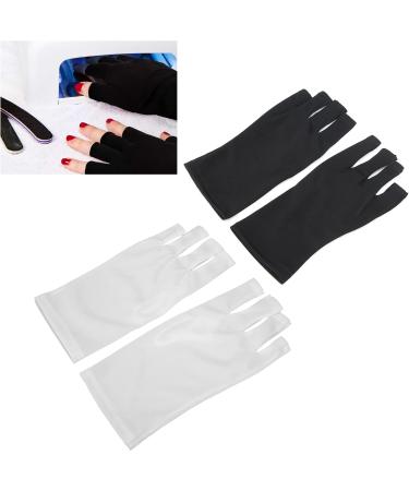 LED Nail Art Curing Lamp Anti UV Glove Skin Care Glove for Nail Dryers Beauty Personal Care Protection Nail Art Gloves Accessories Tool 1 Pair(White) - Buy Online on GoSupps.com