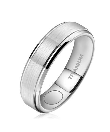 JEROOT Titanium Magnetic Lymphatic Drainage Ring for Men Women, Lymphatic Drainage Therapeutic Magnetic Ring for Weight Loss,Arthritis Magnetic Lymph Detox Ring 3500 Gauss Strength Magnets(19.76mm) 5mm,19.76mm Sliver