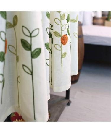 Curtains Short Curtains Beige Linen Half Curtains Embroidered with Ladybirds and Flowers Pattern Window Treatments Home Decoration for Small Kitchen Bicupboard/Beige/W * H 145 * 45Cm (Beige Beige W * H 230*55Cm - Buy Online on GoSupps.com